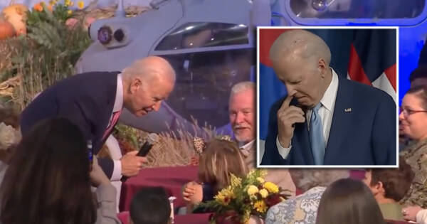 DISASTER JOE: Confused Biden Picks His Nose‚ Points at the Floor‚ Terrifies a Six Year Old Girl