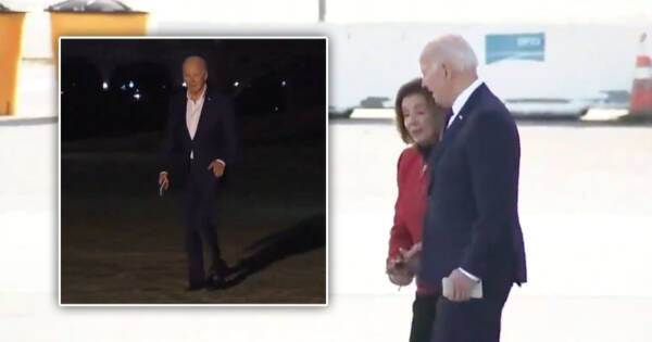 TO THE NURSING HOME: Biden Can Barely Walk‚ Is Escorted Hand-in-Hand by Nancy Pelosi