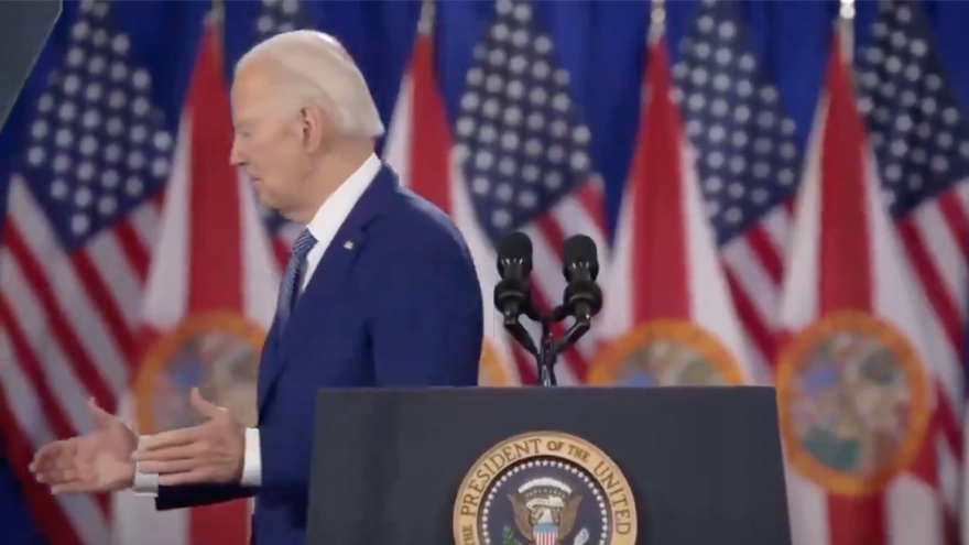 OFF THE RAILS: Senile Biden Tries to Shake Hands With No One, Runs into a Barricade