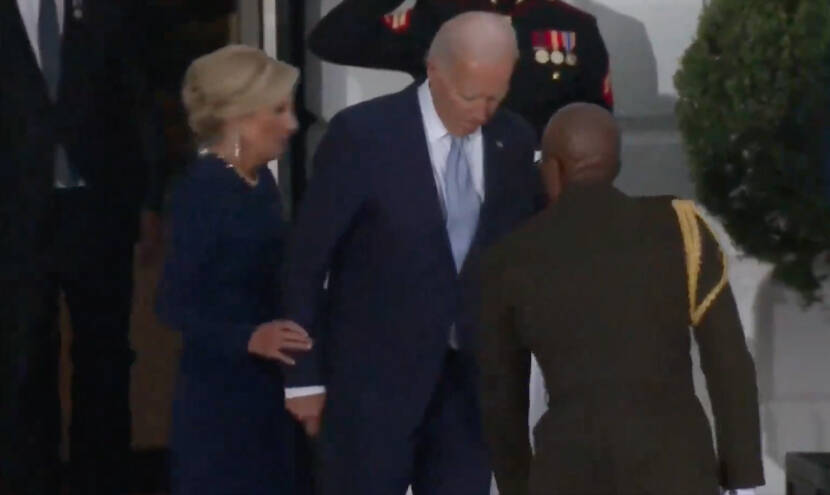 NURSE JILL: First Lady Physically Places Biden at NATO Dinner, Tells Him Where to Stand